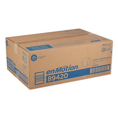 Georgia Pacific Professional Paper Towels, 1-Ply, 8.25" x 700 ft, White, 6 Rolls/Carton (GPC89420)