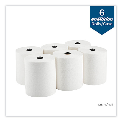 Georgia Pacific Professional EnMotion Paper Towels, 1-Ply, 8.25" x 420 ft, White, 6 Rolls/Carton (GPC89410)