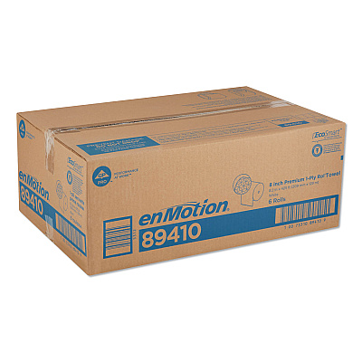 Georgia Pacific Professional EnMotion Paper Towels, 1-Ply, 8.25" x 420 ft, White, 6 Rolls/Carton (GPC89410)
