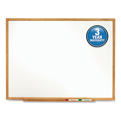 Quartet Classic Series Total Erase Dry Erase Boards, 96 x 48, White Surface, Oak Fiberboard Frame (QRTS578)