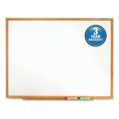 Quartet Classic Series Total Erase Dry Erase Boards, 36 x 24, White Surface, Oak Fiberboard Frame (QRTS573)