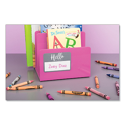 Avery Flexible Adhesive Name Badge Labels, "Hello", 3 3/8 x 2 1/3, Assorted, 120/PK (AVE8722)