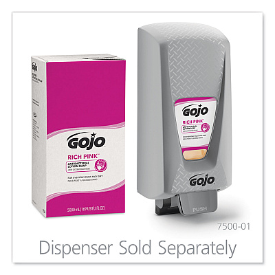 GOJO RICH PINK Antibacterial Lotion Soap Refill, Floral Scent, 5,000 mL, 2/Carton (GOJ7520)