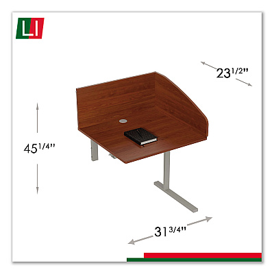 Linea Italia Study Carrell Add On, 1-Leg, 31.25 x 23.25 x 45.25, Cherry (LITSC802CH)
