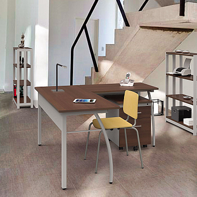 Linea Italia Trento Line L-Shaped Desk, 59.13" x 59.13" x 29.5", Cherry (LITTR737CH)