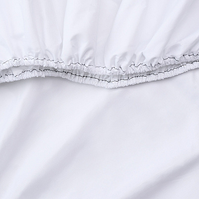 Host & Home Microfiber Fitted Sheets - Twin - White W/ Black Hem, Case Of 24 (MFS-368012)