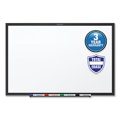 Quartet Classic Series Total Erase Dry Erase Boards, 36 x 24, White Surface, Black Aluminum Frame (QRTS533B)