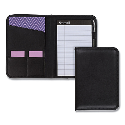 Samsill Professional Padfolio, 3/4w x 9 1/4h, Open Style, Black (SAM70811)