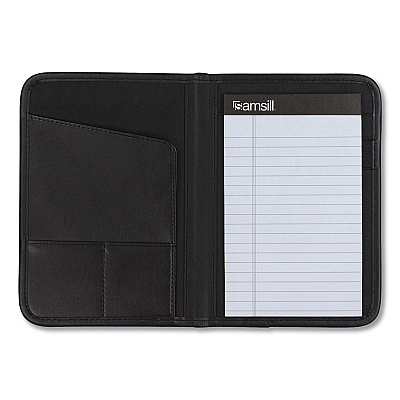 Samsill Professional Padfolio, 3/4w x 9 1/4h, Open Style, Black (SAM70811)