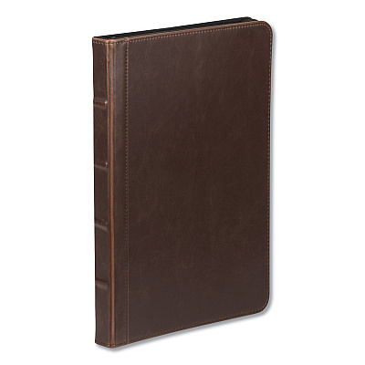 Samsill Vintage Hardback Zipper Portfolio, Vinyl, Dark Brown, 11 x 8.5 (SAM70836)