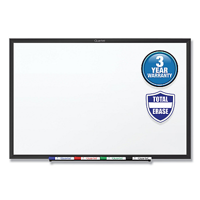 Quartet Classic Series Total Erase Dry Erase Boards, 96 x 48, White Surface, Black Aluminum Frame (QRTS538B)