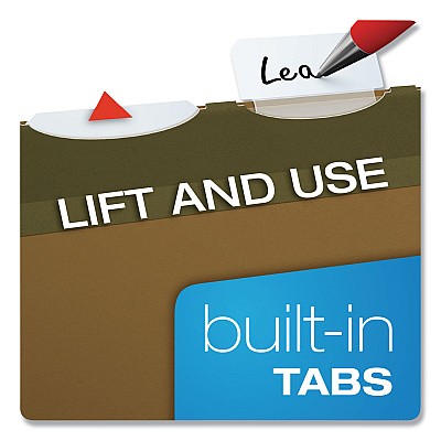 Pendaflex Ready-Tab Reinforced Hanging File Folders, Legal Size, 1/6-Cut Tabs, Standard Green, 25/Box (PFX42591)