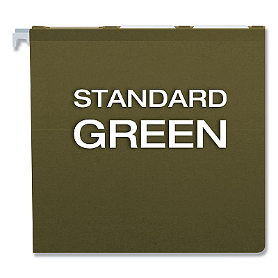 Pendaflex Ready-Tab Reinforced Hanging File Folders, Legal Size, 1/6-Cut Tabs, Standard Green, 25/Box (PFX42591)
