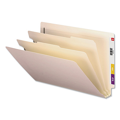 Universal Six-Section Manila End Tab Classification Folders, 2" Expansion, 2 Dividers, 6 Fasteners, Legal Size, Manila Exterior, 10/Box (UNV16151)