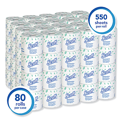 Scott Essential Standard Roll Bathroom Tissue for Business, Septic Safe, 2-Ply, White, 550 Sheets/Roll (KCC04460RL)