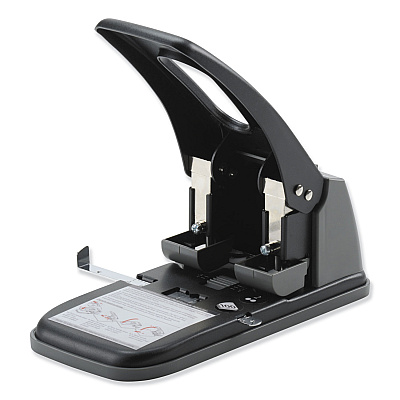 Swingline 100-Sheet High Capacity Two-Hole Punch, Fixed Centers, 9/32" Holes, Black/Gray (SWI74190)