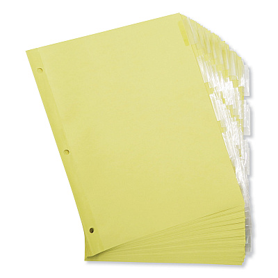 Universal Insertable Tab Index, 5-Tab, 11 x 8.5, Buff, Clear Tabs, 24 Sets (UNV20831)
