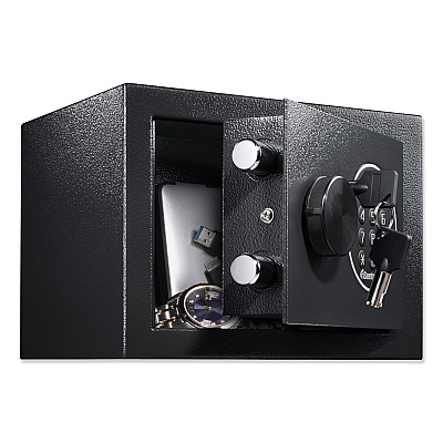 Sentry Safe Electronic Security Safe, 0.14 cu ft, 9w x 6.6d x 6.6h, Black (SENX014E)