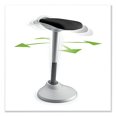 HON Perch Series Seat, Backless, Supports Up to 250 lb, Black Seat, Silver Base (BSXVLPERCHAS10X)