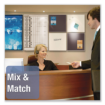 Quartet Matrix Magnetic Boards, 23 x 23, White Surface, Silver Aluminum Frame (QRTM2323)