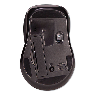 Innovera Mid-Size Wireless Optical Mouse with Micro USB, 2.4 GHz Frequency/26 ft Wireless Range, Right Hand Use, Black (IVR61500)