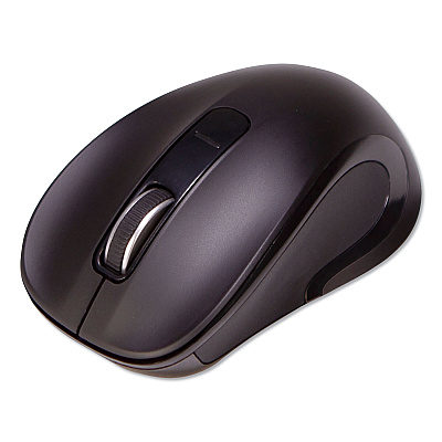 Innovera Mid-Size Wireless Optical Mouse with Micro USB, 2.4 GHz Frequency/26 ft Wireless Range, Right Hand Use, Black (IVR61500)