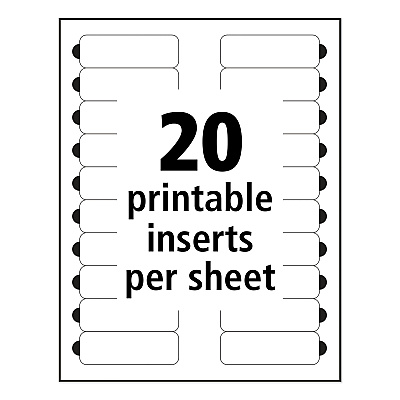 Avery The Mighty Badge Name Badge Holder Kit, Horizontal, 3 x 1, Laser, Gold, 50 Holders/120 Inserts (AVE71207)