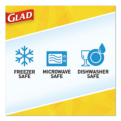 Glad Deep Dish Food Storage Containers, 64 oz, Plastic, 3/Pack (CLO70045PK)