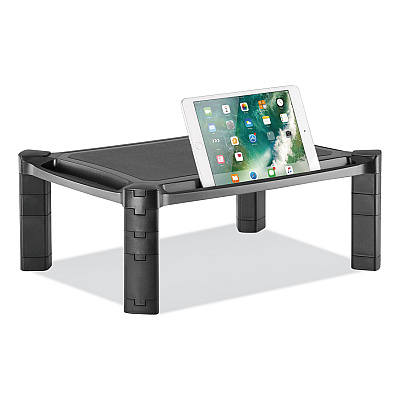 Innovera Large Monitor Stand with Cable Management, 12.99" x 17.1" x 6.6", Black, Supports 22 lbs (IVR55051)