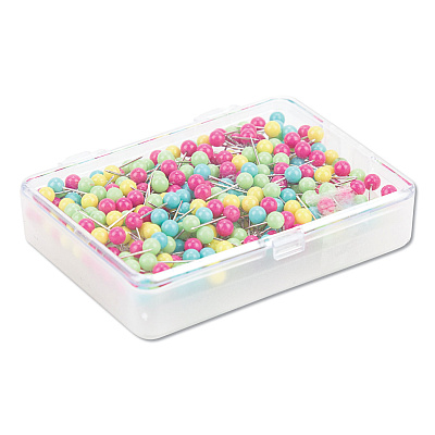 U Brands Map Push Pins, Plastic, Assorted, 0.5", 300/Pack (UBR3086U0624)