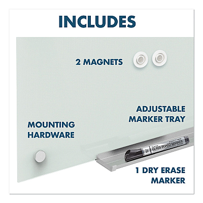 Quartet Infinity Magnetic Glass Dry Erase Cubicle Board, 30 x 18, White Surface (QRTPDEC1830)