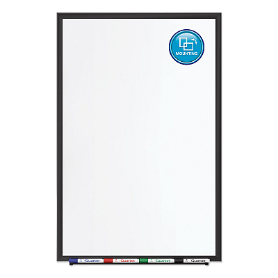 Quartet Classic Series Porcelain Magnetic Dry Erase Board, 48 x 36, White Surface, Black Aluminum Frame (QRT2544B)