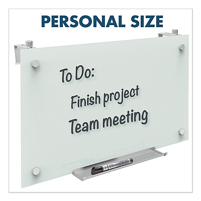 Quartet Infinity Magnetic Glass Dry Erase Cubicle Board, 30 x 18, White Surface (QRTPDEC1830)