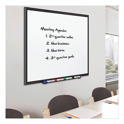 Quartet Classic Series Porcelain Magnetic Dry Erase Board, 96 x 48, White Surface, Black Aluminum Frame (QRT2548B)
