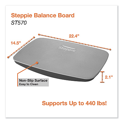 Victor Steppie Balance Board, 22.5w x 14.5d x 2.13h, Two-Tone Gray (VCTST570)
