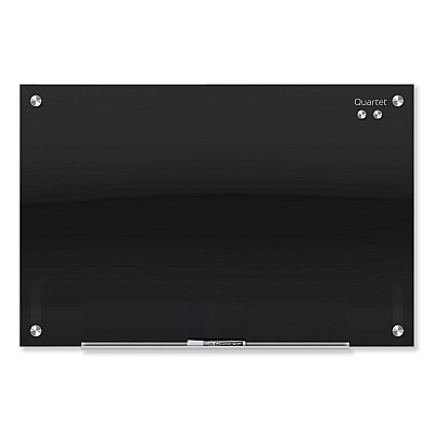 Quartet Infinity Glass Marker Board, 96 x 48, Black Surface (QRTG9648B)