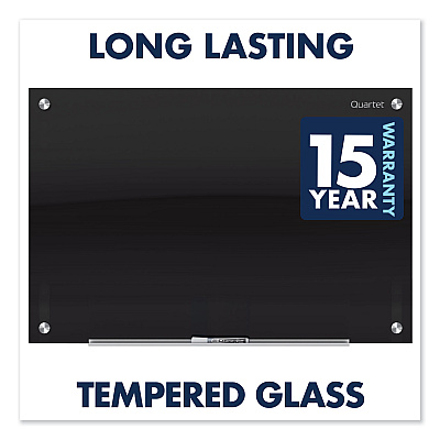 Quartet Infinity Glass Marker Board, 96 x 48, Black Surface (QRTG9648B)