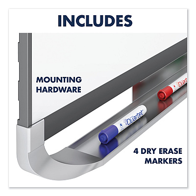 Quartet Prestige 2 DuraMax Magnetic Porcelain, 96 x 48, White Surface, Black Aluminum/Plastic Frame (QRTP558BP2)