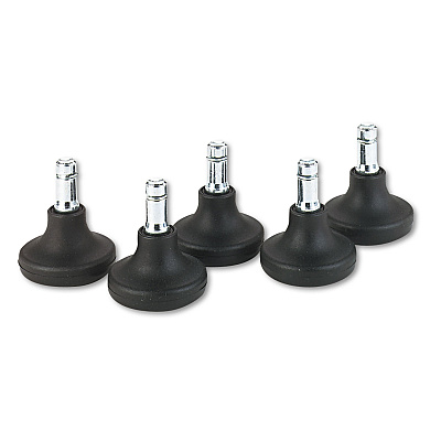 Master Caster Low Profile Bell Glides, Grip Ring Type B Stem, 2" x 1.38" Glide, Matte Black, 5/Set (MAS70178)