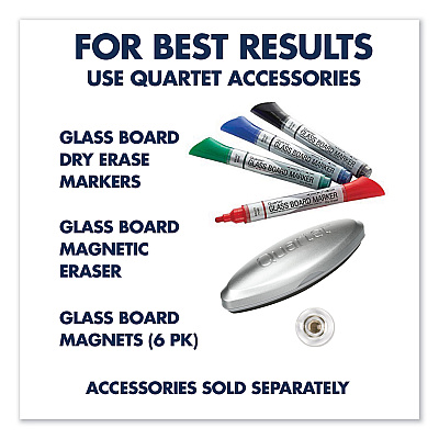 Quartet Element Framed Magnetic Glass Dry-Erase Boards, 74 x 42, White Surface, Silver Aluminum Frame (QRTG7442E)