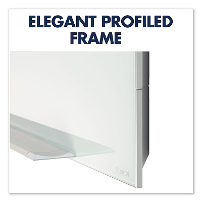 Quartet Element Framed Magnetic Glass Dry-Erase Boards, 74 x 42, White Surface, Silver Aluminum Frame (QRTG7442E)