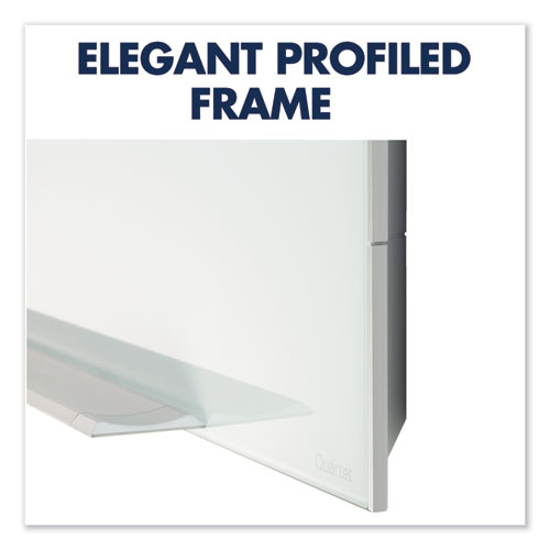 Quartet Element Framed Magnetic Glass Dry-Erase Boards, 74 x 42, White Surface, Silver Aluminum Frame (G7442E)