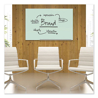 Quartet Element Framed Magnetic Glass Dry-Erase Boards, 74 x 42, White Surface, Silver Aluminum Frame (QRTG7442E)