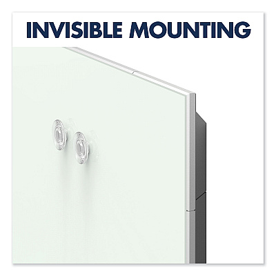 Quartet Element Framed Magnetic Glass Dry-Erase Boards, 74 x 42, White Surface, Silver Aluminum Frame (QRTG7442E)