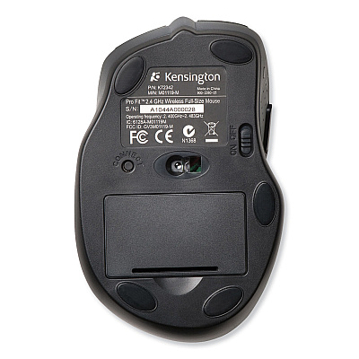 Kensington Pro Fit Full-Size Wireless Mouse, 2.4 GHz Frequency/30 ft Wireless Range, Right Hand Use, Black (KMW72370)