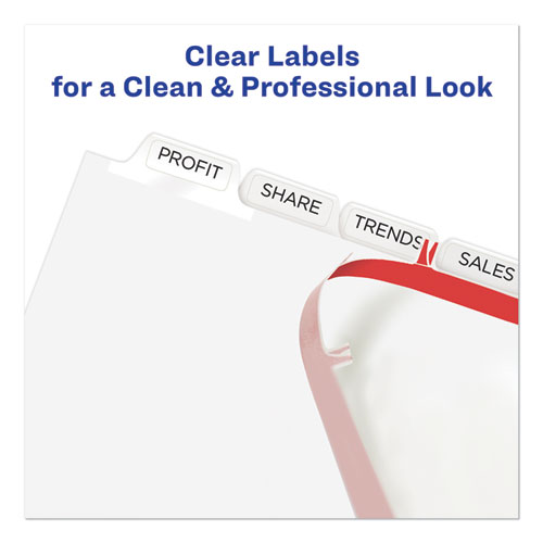 Avery Print and Apply Index Maker Clear Label Unpunched Dividers with Printable Label Strip, 8-Tab, 11 x 8.5, Clear, 5 Sets (16063)