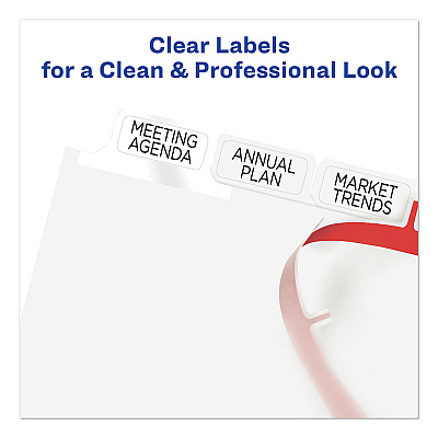 Avery Print and Apply Index Maker Clear Label Dividers, Big Tab, 8-Tab, 11 x 8.5, White, 1 Set (AVE11491)