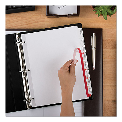 Avery Print and Apply Index Maker Clear Label Dividers, Big Tab, 8-Tab, 11 x 8.5, White, 1 Set (AVE11491)
