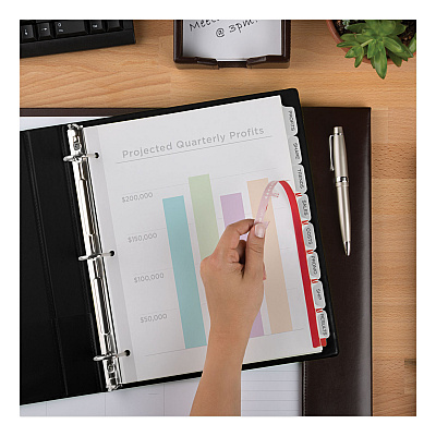 Avery Print and Apply Index Maker Clear Label Plastic Dividers w/Printable Label Strip, 8-Tab, 11 x 8.5, Frosted Clear Tabs, 1 Set (AVE11450)