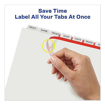 Avery Print and Apply Index Maker Clear Label Plastic Dividers w/Printable Label Strip, 8-Tab, 11 x 8.5, Frosted Clear Tabs, 1 Set (AVE11450)